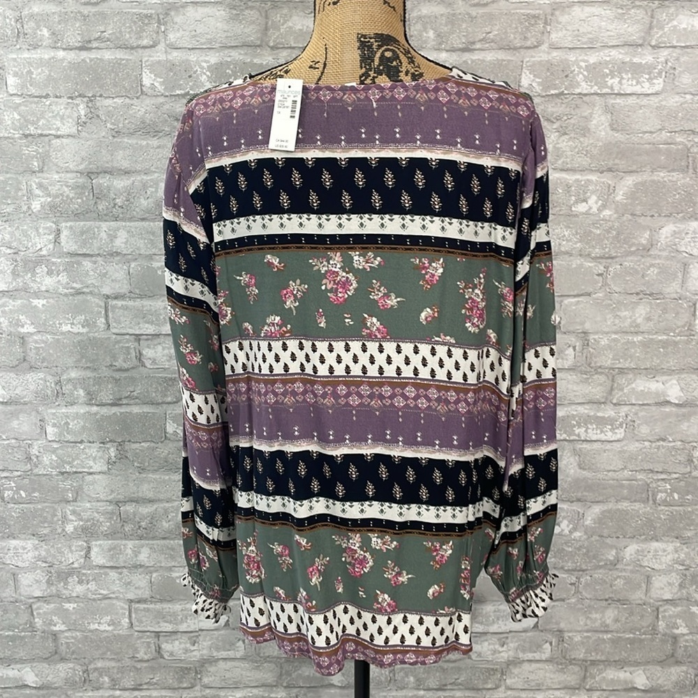 Maurices Patchwork Peasant Blouse NWT - image 5